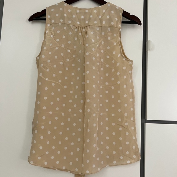 Massimo Dutti silk top, beige with white polka dots, size EUR40/US8 - Picture 2 of 2
